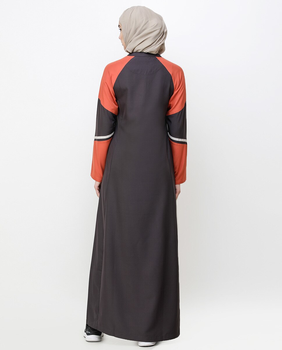 Shale Grey Angular Cut Jilbab Abaya