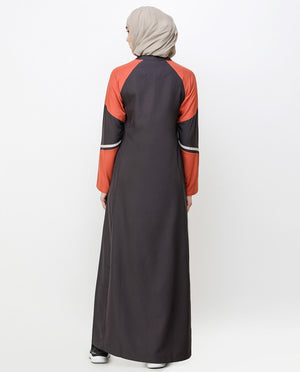 Shale Grey Angular Cut Jilbab Abaya