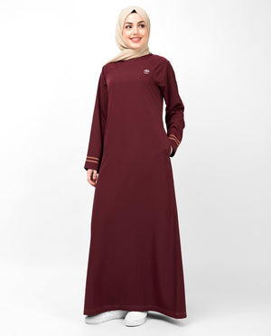 Simple Maroon Jilbab Abaya