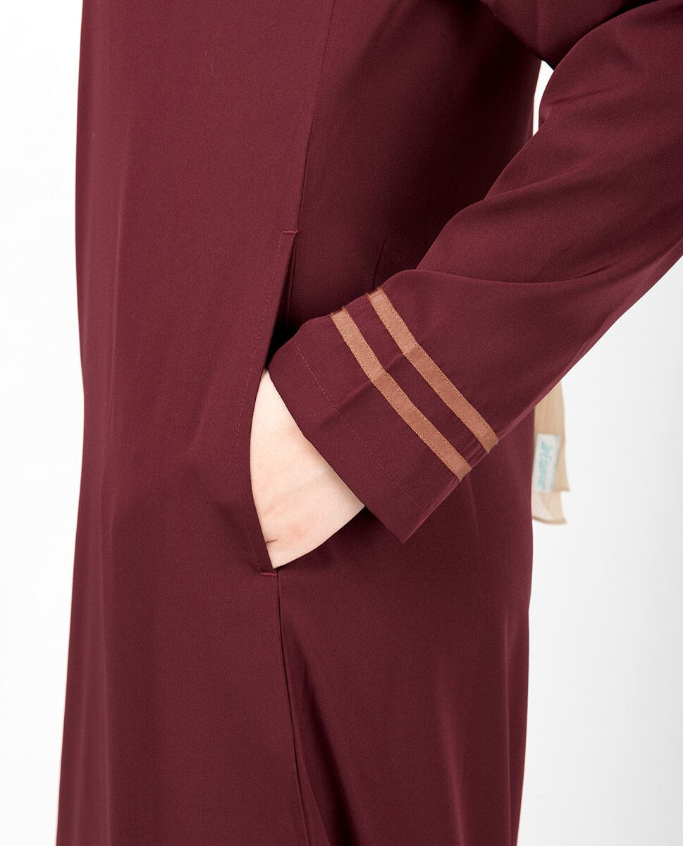 Simple Maroon Jilbab Abaya
