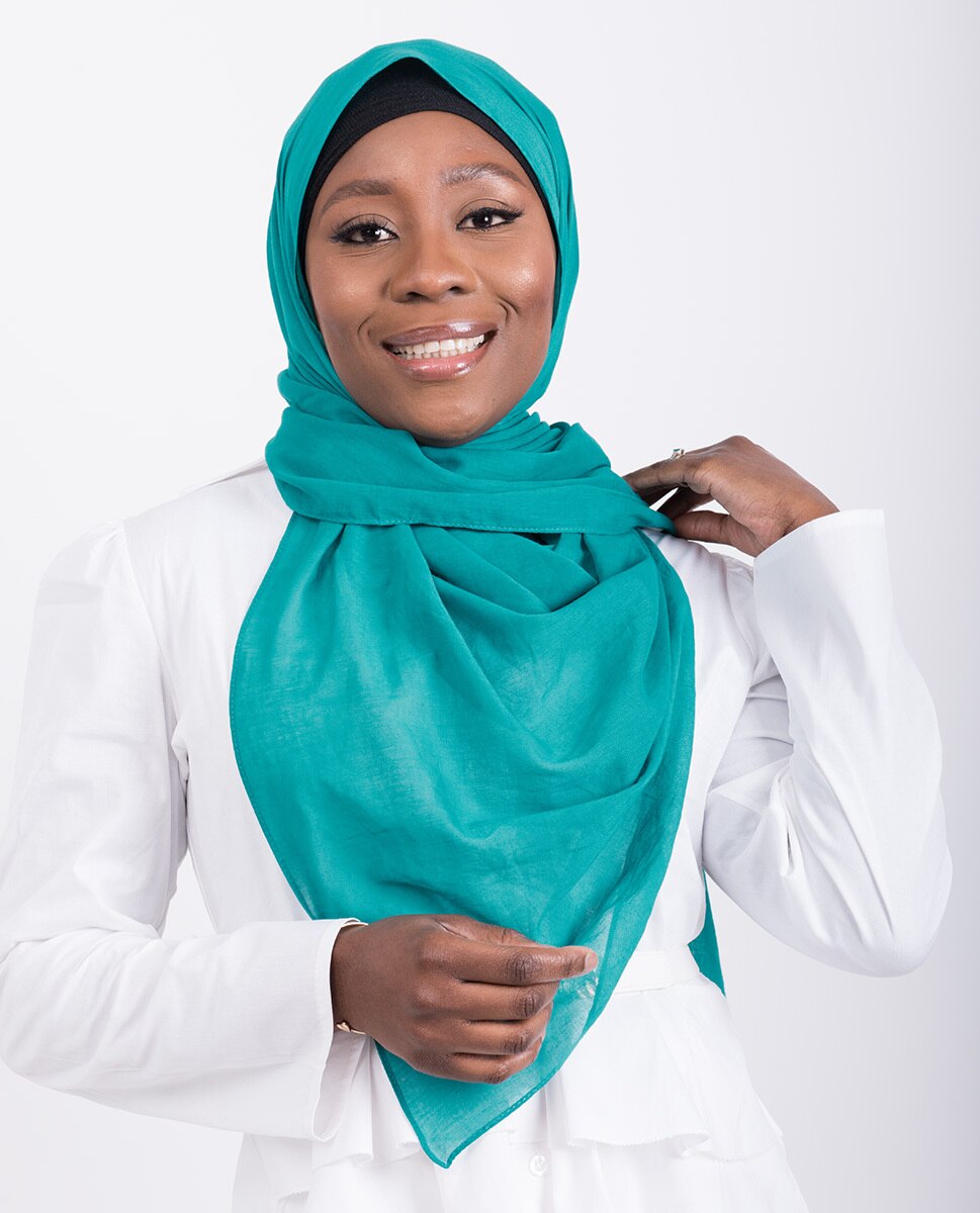 Columbia Alpine Green Cotton Voile Scarf Hijab
