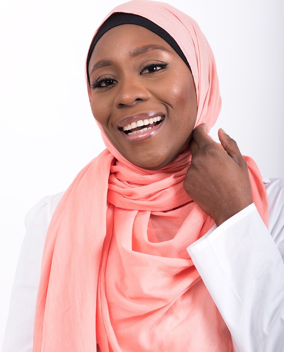 Coral Pink Pineneedle Cotton Voile Scarf Hijab