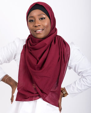 Red Rumba Cotton Voile Scarf Hijab
