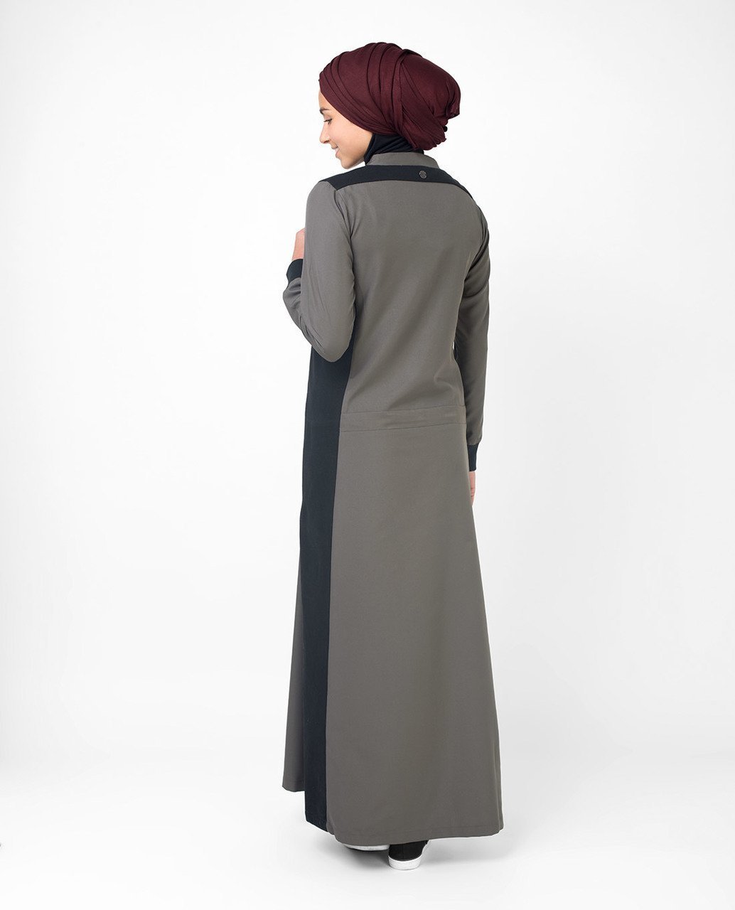 Active Athletic Grey and Black Casual Abaya Jilbab S 54 Grey