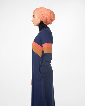 Active Orange Highlight Retro Abaya Jilbab S 54 Navy