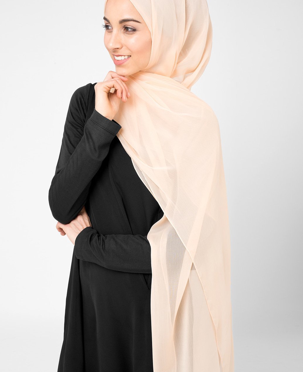 Amberlight Orange Poly Chiffon Hijab Regular 