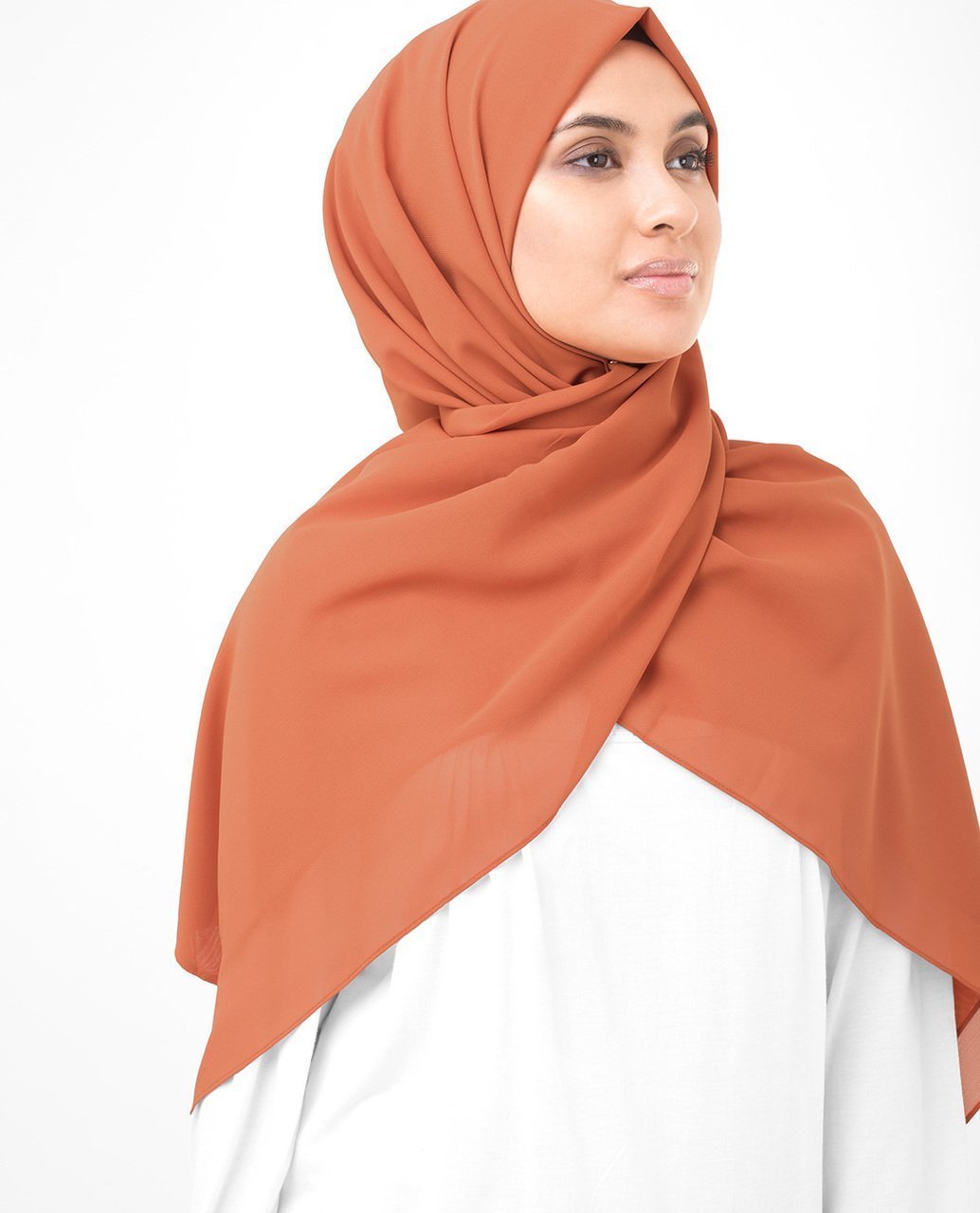 Apricot Orange Poly Georgette Hijab Regular Apricot Orange