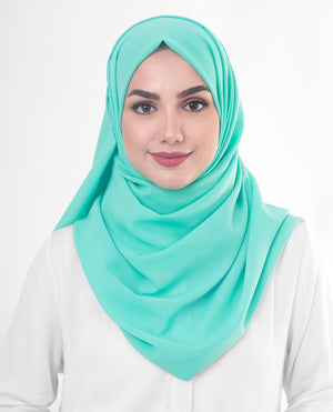 Aqua Green Poly Georgette Hijab Regular Aqua Green