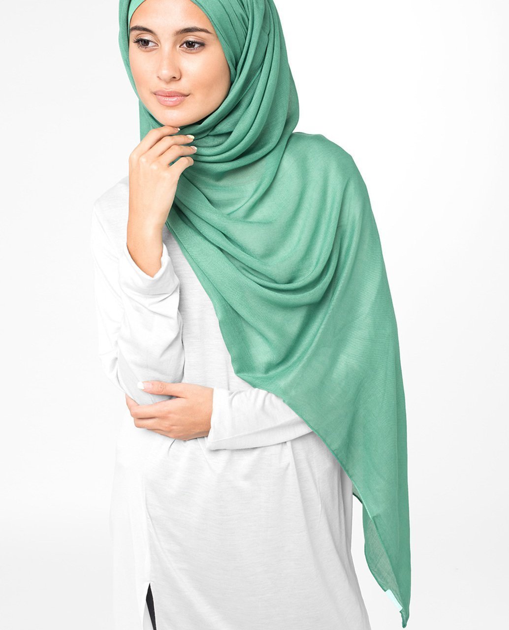Aqua Green Viscose Woven Hijab Regular Aqua Green