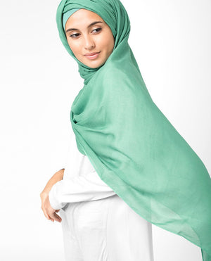 Aqua Green Viscose Woven Hijab Regular Aqua Green