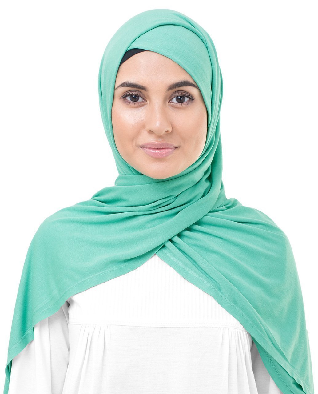 Aqua Turquoise Viscose Jersey Hijab Medium Aqua Turquoise