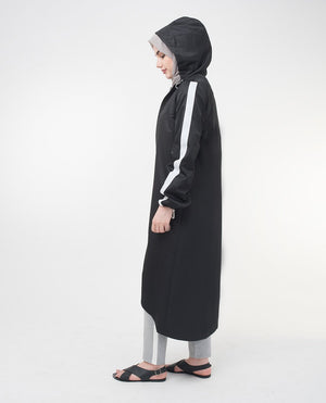 Black Hooded Outerwear Small Petite (- 5'2") Black