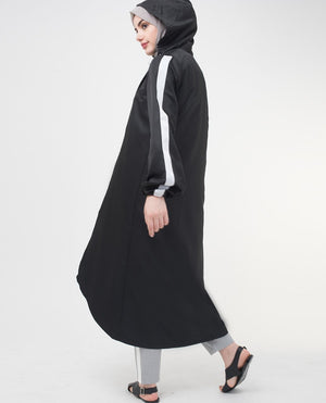 Black Hooded Outerwear Small Petite (- 5'2") Black