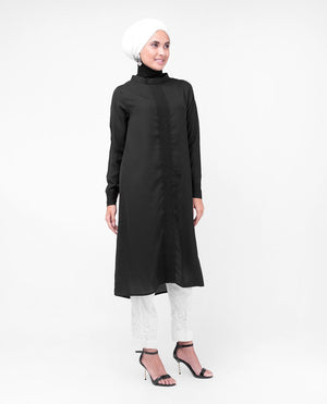 Black Lace Modest Top Small (8-10) Petite (- 5'2") Black