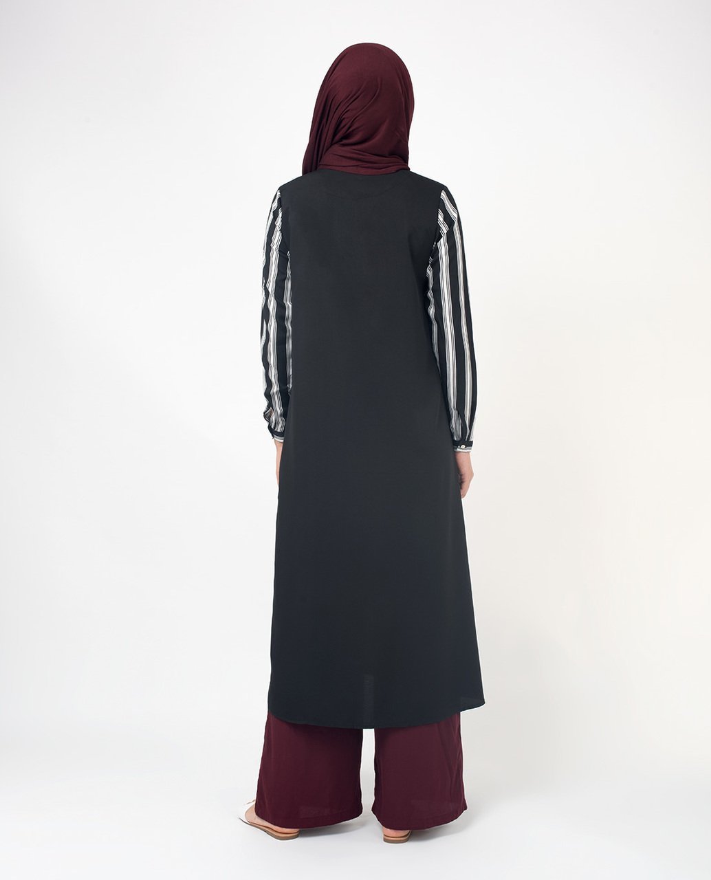 Black & White Modest Shirt Dress Small (8-10) Petite (- 5'2")