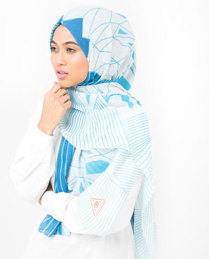 Blue Contour Viscose Hijab Regular Blue