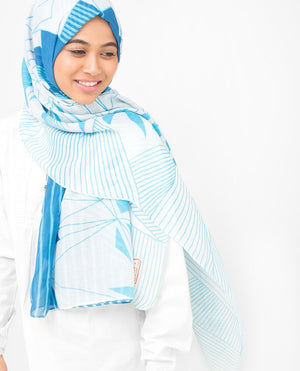 Blue Contour Viscose Hijab Regular Blue