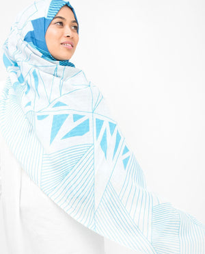 Blue Contour Viscose Hijab Regular Blue
