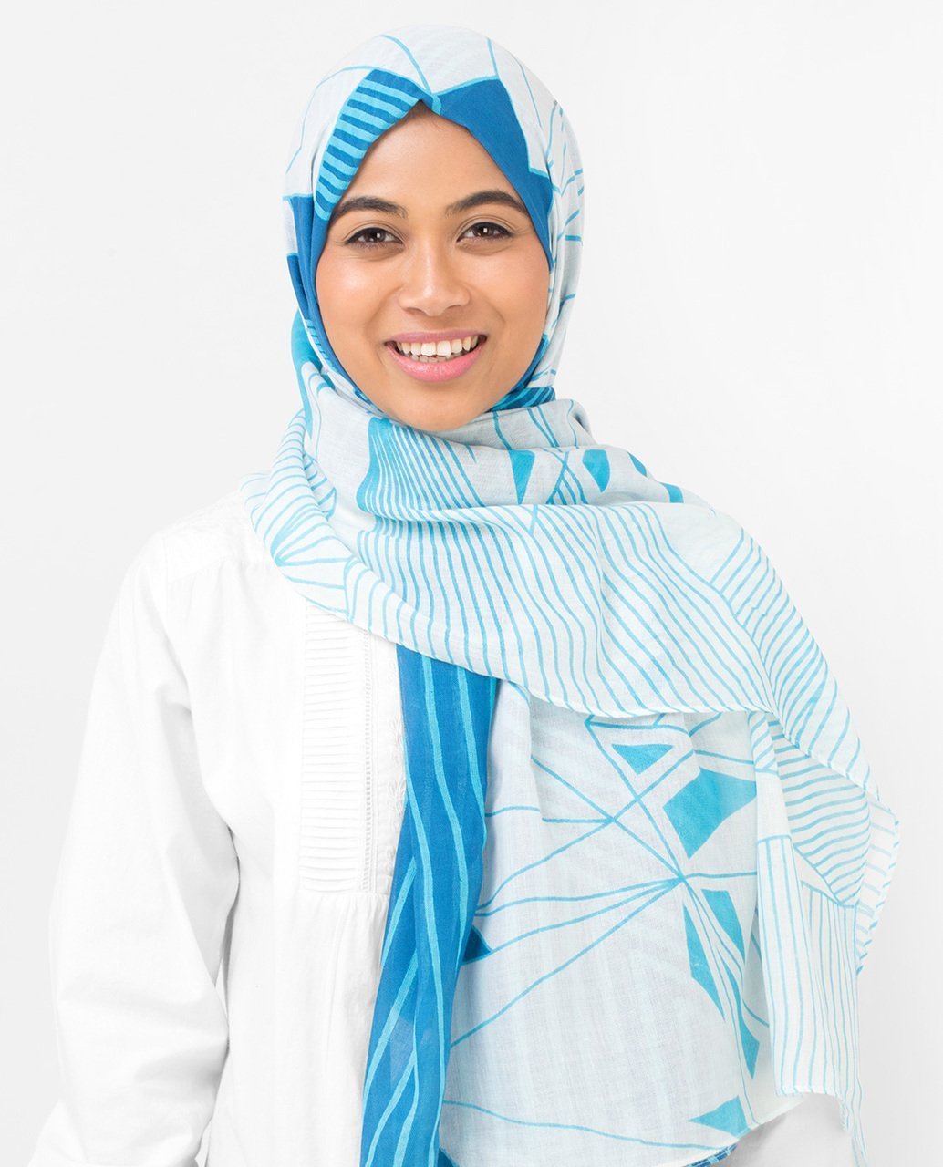 Blue Contour Viscose Hijab Maxi Blue