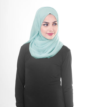 Blue Glow Poly Chiffon Hijab M Blue Glow