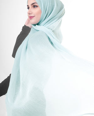Blue Glow Poly Chiffon Hijab M Blue Glow