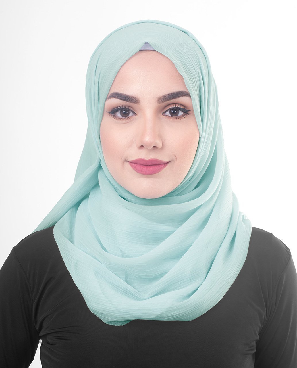 Blue Glow Poly Chiffon Hijab M Blue Glow