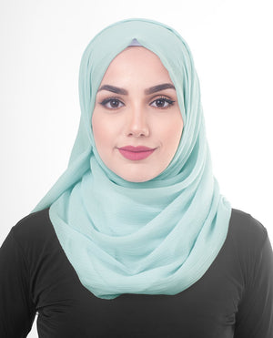 Blue Glow Poly Chiffon Hijab M Blue Glow
