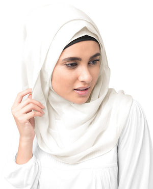 Bright White Poly Chiffon Hijab M Bright White 