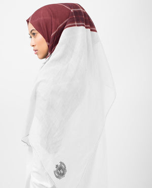 Burgundy Check Viscose Hijab Regular Burgundy 