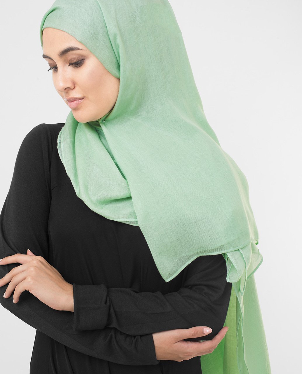 Cameo Green Viscose Woven Hijab Regular Cameo Green