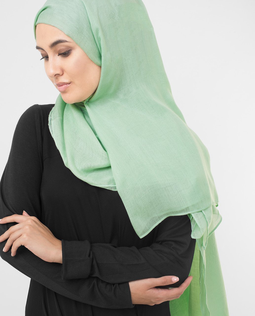 Cameo Green Viscose Woven Hijab Regular Cameo Green 