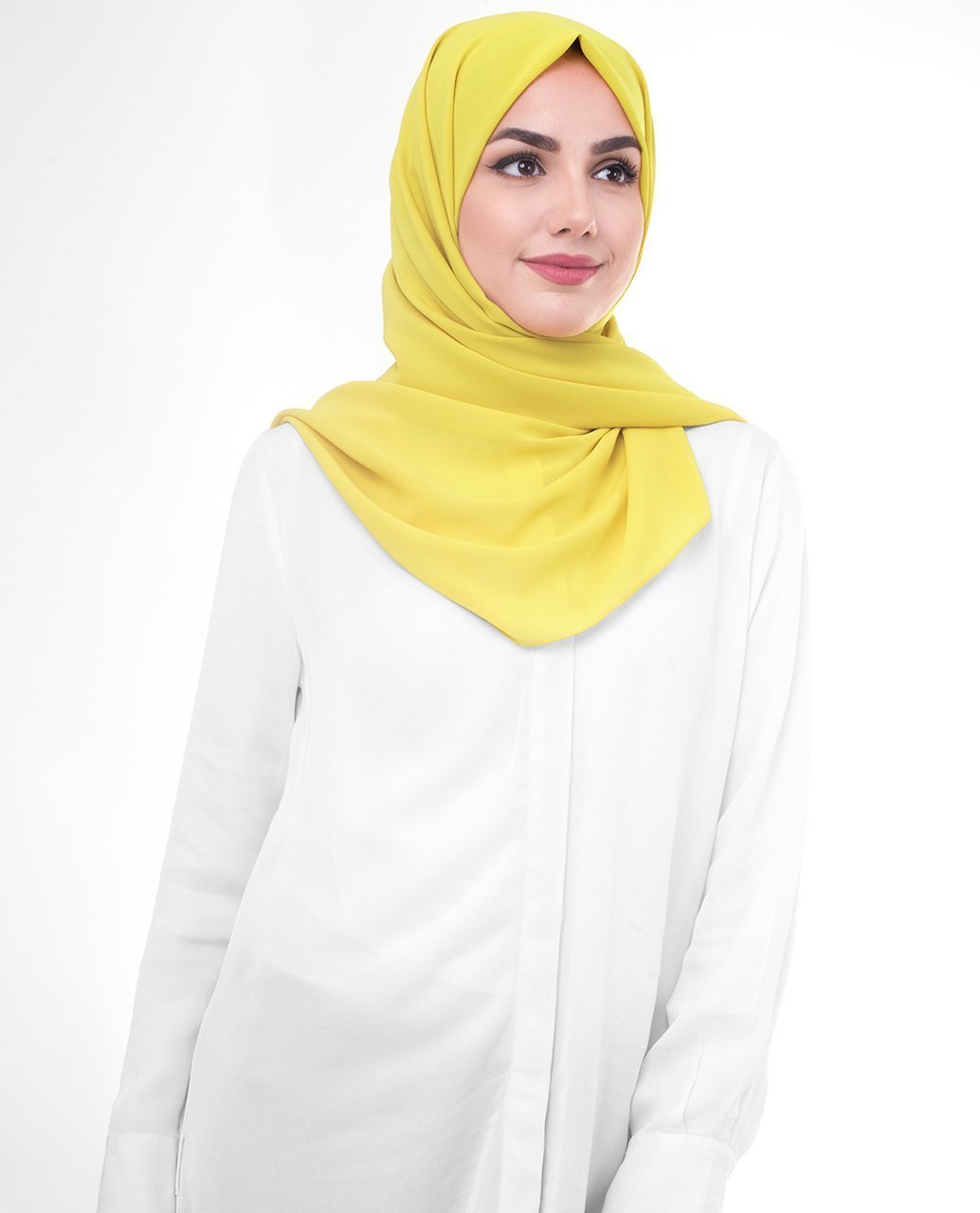 Celery Poly Georgette Hijab Regular Celery Yellow