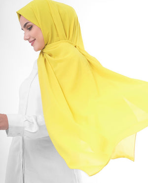 Celery Poly Georgette Hijab Regular Celery Yellow