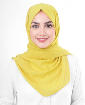 Celery Poly Georgette Hijab Regular Celery Yellow