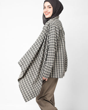 Checked Waterfall Cardigan Regular