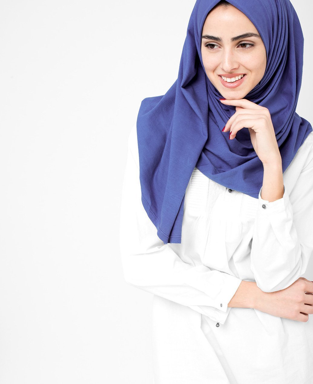 Classic Blue Cotton Jersey Hijab Regular