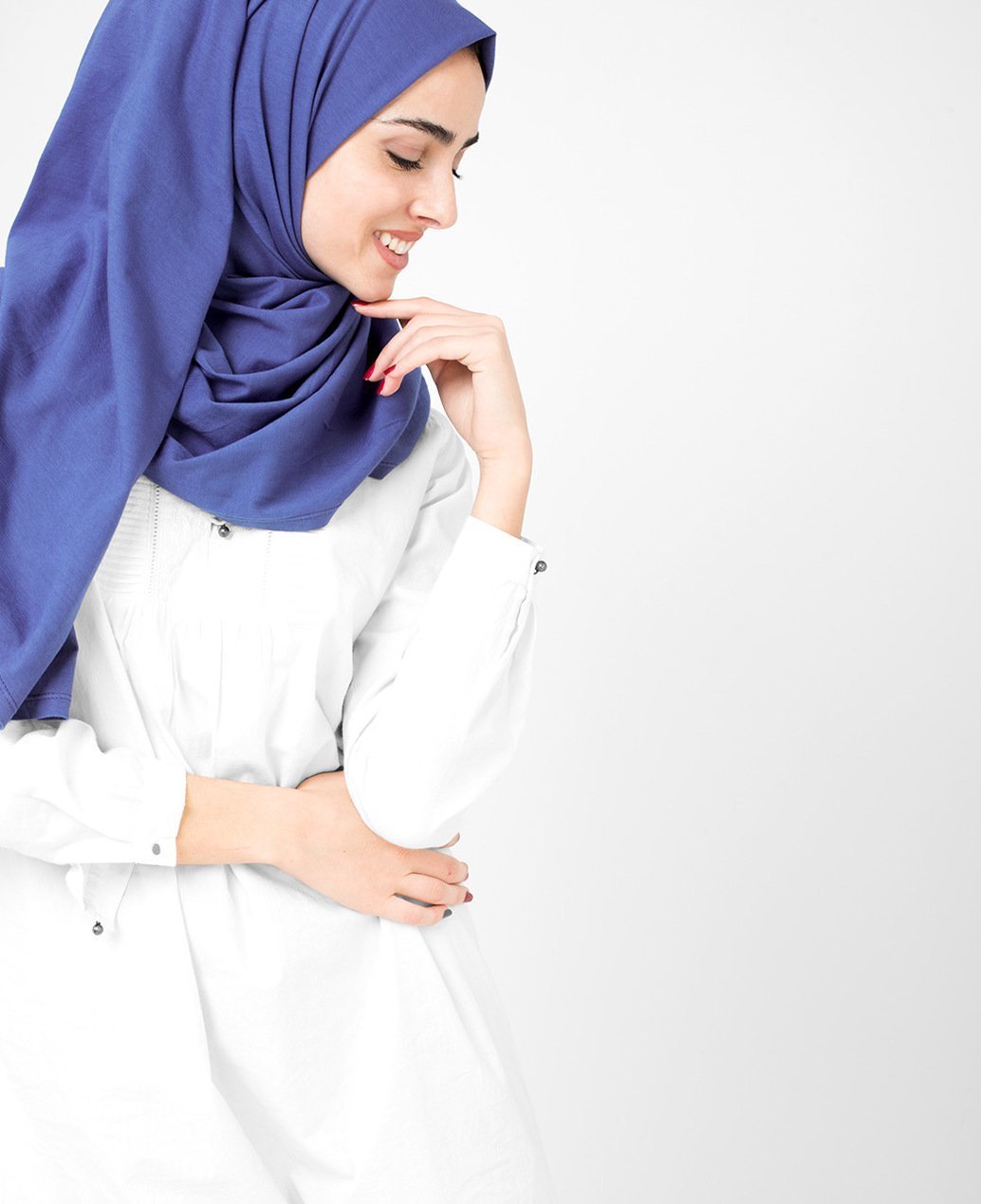 Classic Blue Cotton Jersey Hijab Regular