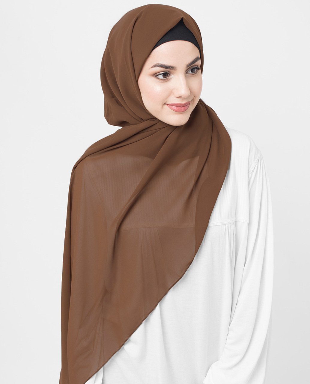 Cocoa Brown Poly Georgette Hijab Regular Cocoa Brown