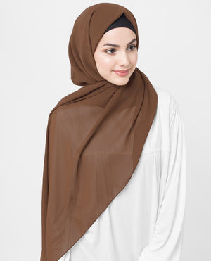 Cocoa Brown Poly Georgette Hijab Regular Cocoa Brown