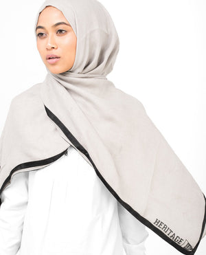 Contrast Hem Viscose Hijab Regular Beige
