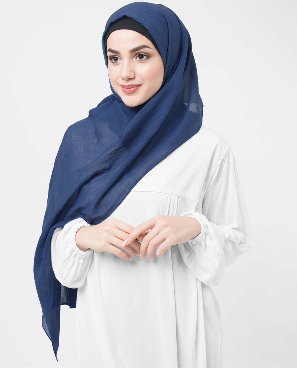 Cotton Voile Hijab Classic Blue Regular Classic Blue 