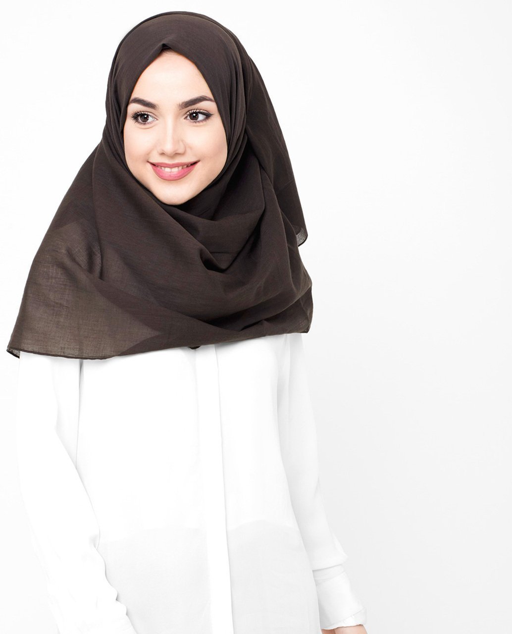Cotton Voile Hijab in Chestnut Regular Chestnut