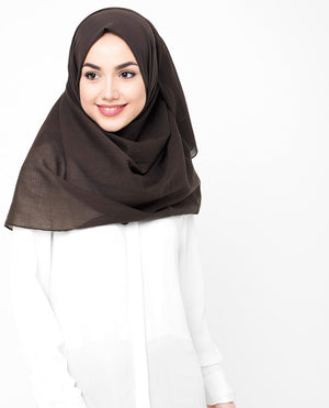 Cotton Voile Hijab in Chestnut Regular Chestnut