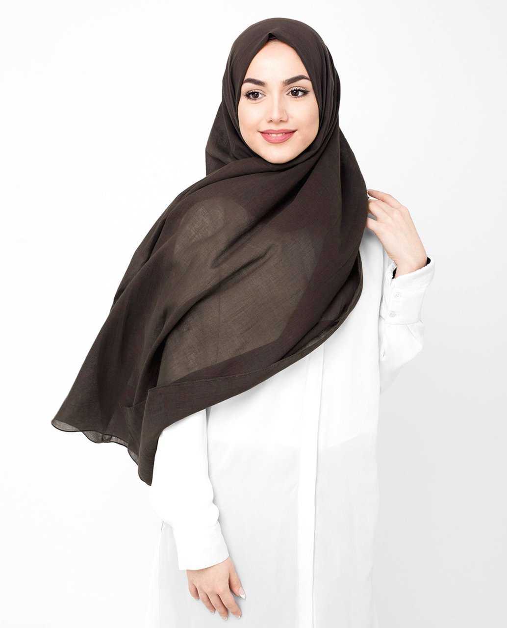 Cotton Voile Hijab in Chestnut Regular Chestnut