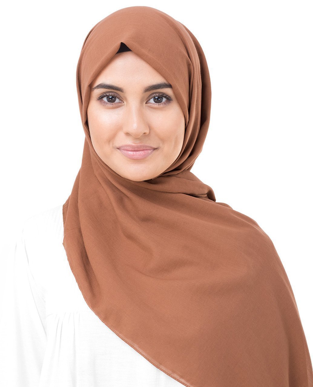 Cotton Voile Hijab in Cinnamon Stick Brown Color Regular Cinnamon Stick Brown