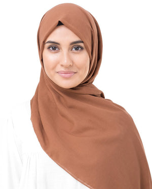 Cotton Voile Hijab in Cinnamon Stick Brown Color Regular Cinnamon Stick Brown