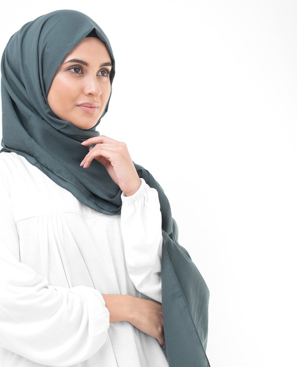 Cotton Voile Hijab in Dark Slate Blue Color Regular Dark Slate Blue