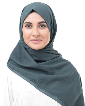Cotton Voile Hijab in Dark Slate Blue Color Regular Dark Slate Blue