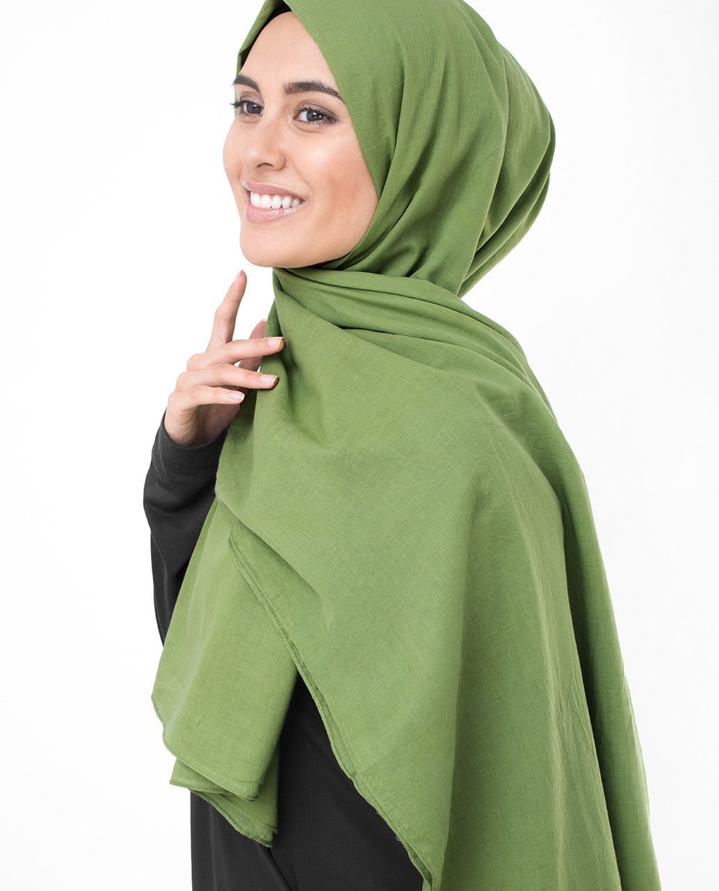 Cotton Voile Hijab in Forest Green Color Regular Forest Green