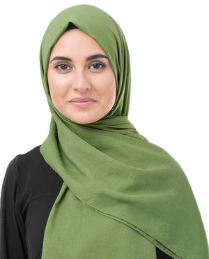 Cotton Voile Hijab in Forest Green Color Regular Forest Green